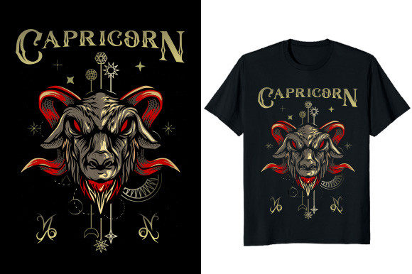 Capricorn Zodiac Graphics for T-Shirt Designs