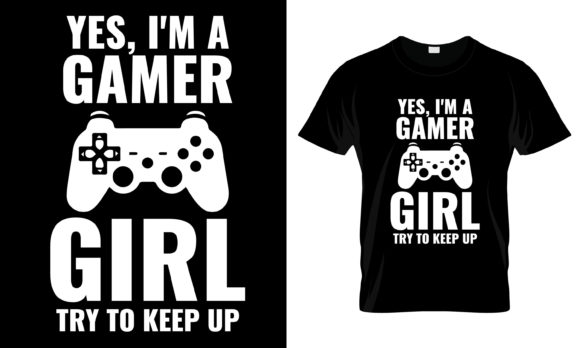 Gamer Girl Graphics for Print Templates