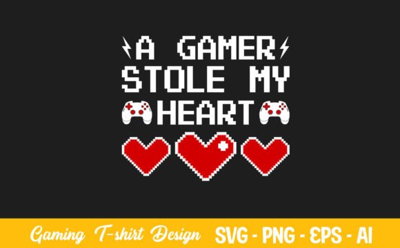 Gamer Heart Graphics for Crafts