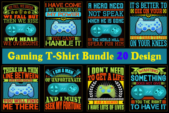 Gaming T-Shirt Design Bundle for Bloggers