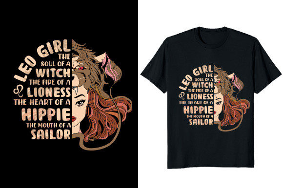 Leo Girl Zodiac Graphics for T-Shirt Designs
