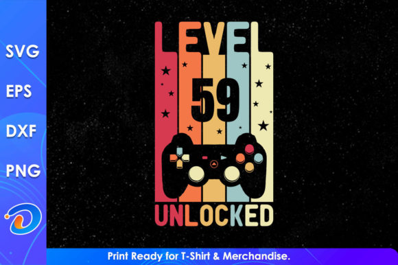 Level 59 Unlocked: Gaming Graphics & T-Shirt Designs