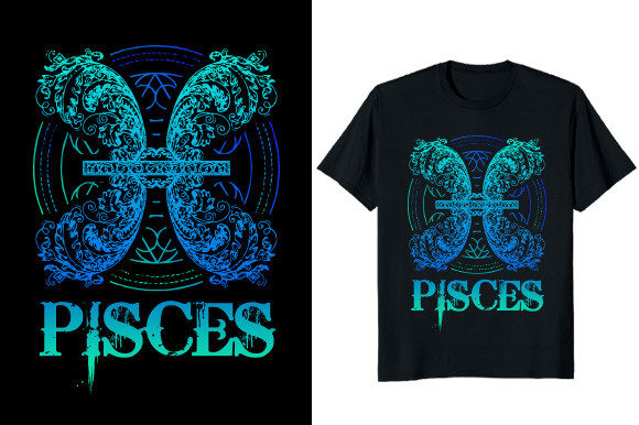 Pisces Vintage Graphics for T-Shirt Designs