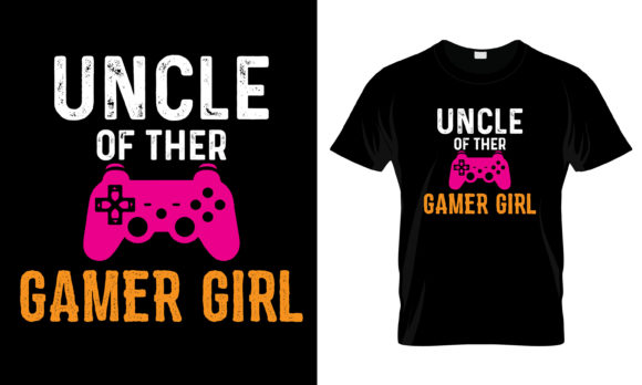 Stitching the Uncle Gamer Girl T-Shirt Design